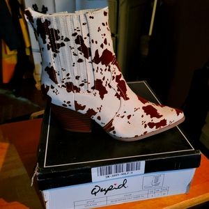 COPY - Cow print ankle bootie
